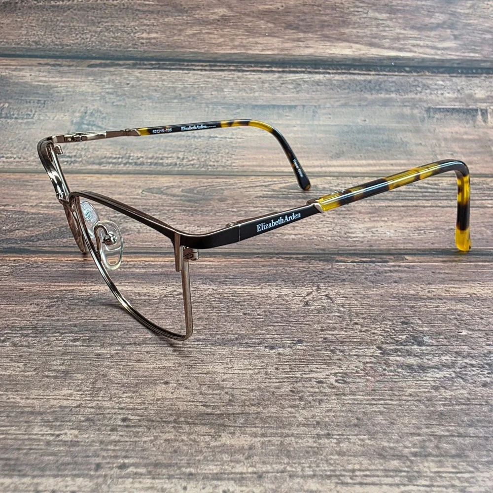 Elizabeth Arden Petites Brown Metal Cat Eye Eyeglasses EAPT 109-1S 52-15-135